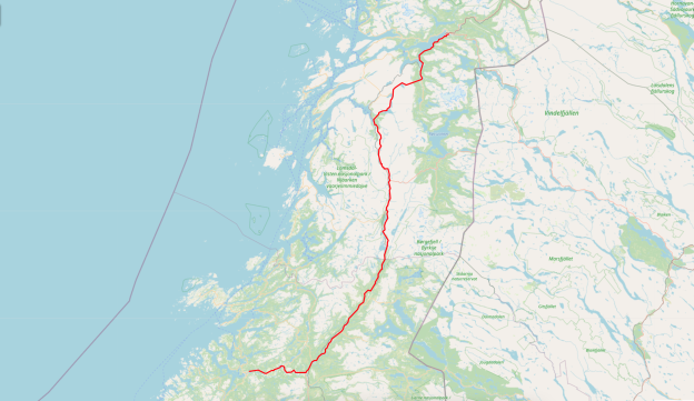 Mo i Rana - via E6 - Namsos
